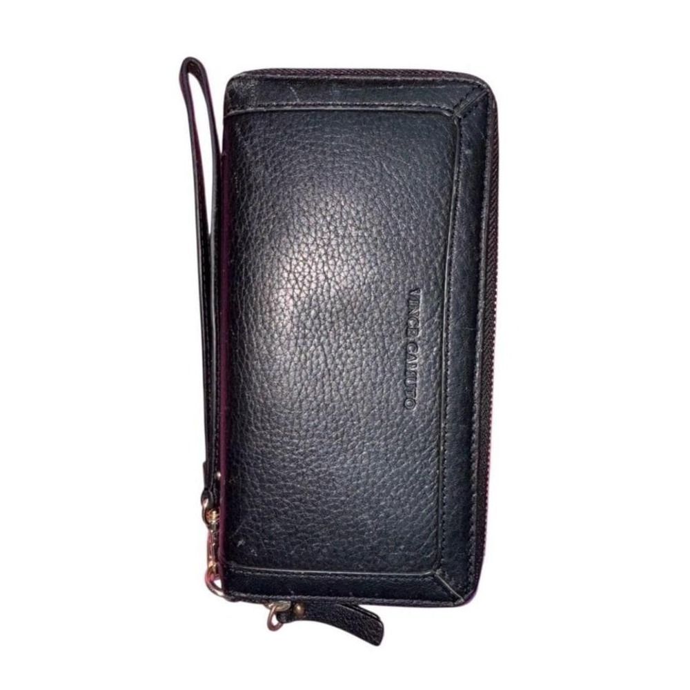 Vince Camuto‎ Wallet, preowned, black leather pebble texture